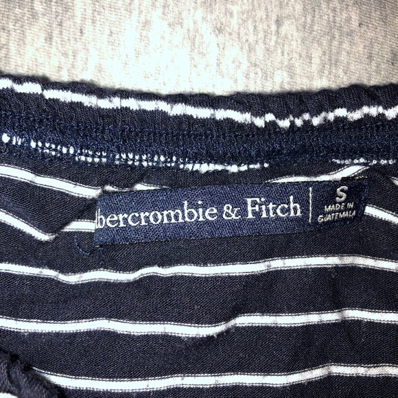 ❣️2 for $15 ❣️Abercrombie & Fitch navy blue stripe ruffle tube top, small. - Picture 2 of 2